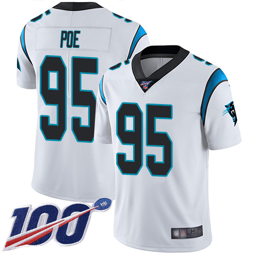 Carolina Panthers Limited White Men Dontari Poe Road Jersey NFL Football #95 100th Season Vapor Untouchable->carolina panthers->NFL Jersey